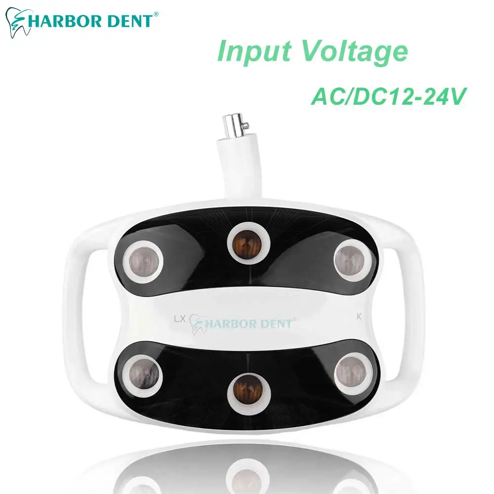 

6 лампочек, стоматологический светодиодный светильник, лампа для полости рта, два цвета орального освещения, прожектор с переходном кольцом от 22 до 26 мм, блок стоматологического кресла