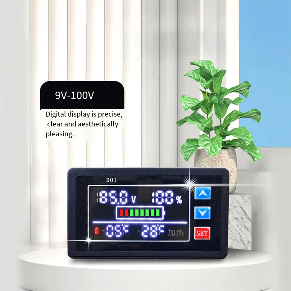 

Temperature Control Function Digital Display Voltage Electricity Meter DC9V-100V For Test Measurement Tool