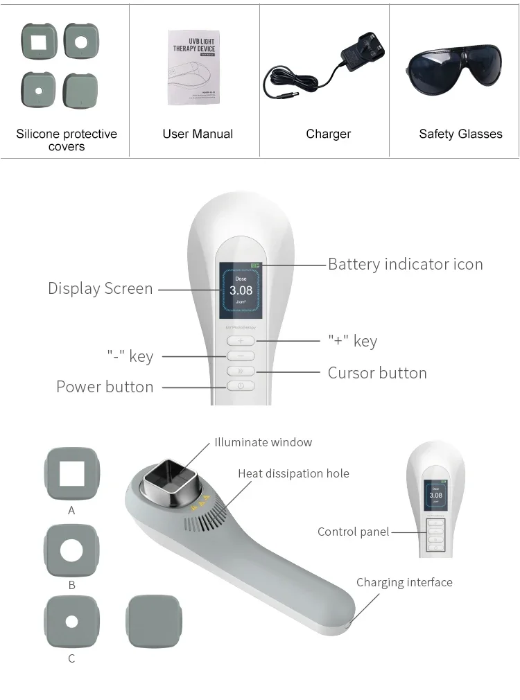 308nm Vitligo Lamp Home Use 308nm LED UVB Phototherapy Vitiligo treatment Phototherapy Excimer for Eczema treatment