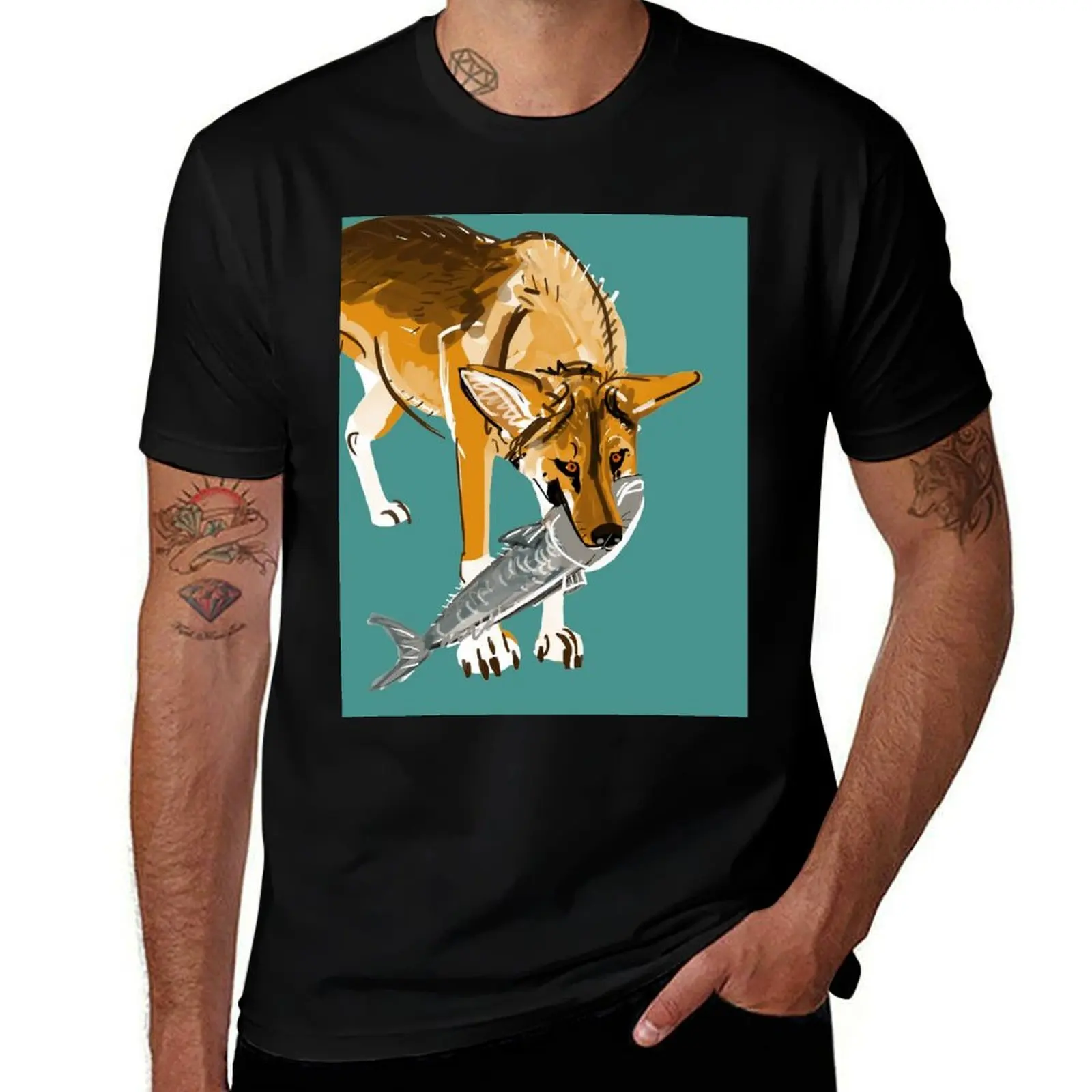 Fraser Island Dingo T-Shirt Soft Basic Cotton Short Sleeve Tee T-Shirt