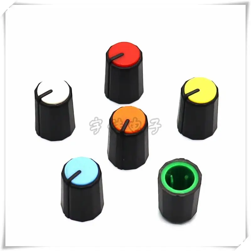 10PCS 11.5×15.5MM 2 Color Plastic Half Shaft Knob Potentiometer Knob Cap Mixer Volume Knob Cap
