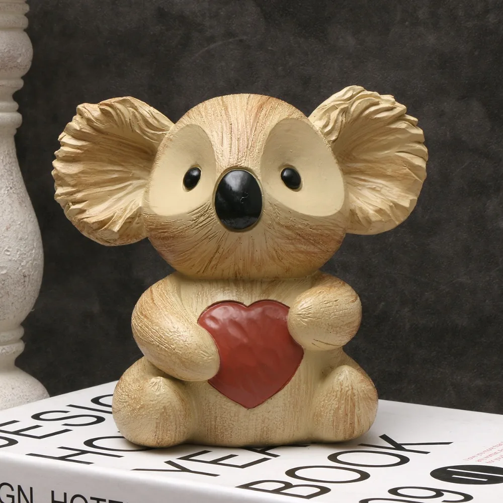 

Креативные смоляные копилки в форме коалы, украшения для гостиной, столовой, спальни, миниатюры, статуя животного, поделки, подарки на день рождения