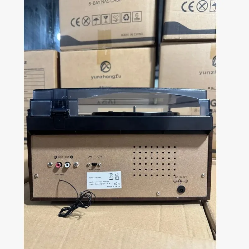 Vintage Multi-function Turntable Record Player, 3-Speed Phonograph with Built-in AM FM Radio, CD Player & Cassette Tape Deck view 3
