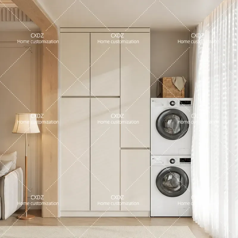 Oak Cream Balcony Cabinet Waterproof Sunproof Storage Locker Household Bay Window Cupboard Assembly Finished Outdoor