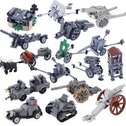 Italian Armored Car Carriers Rocket Guns Tanks Building Blocks WW1 WW2 Miliatry Vehicle Weapons Artillery Toys MOC Bricks Kids