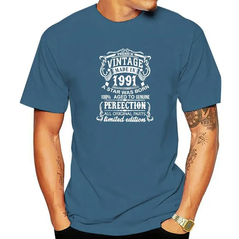 Made Vintage In 1991 T-Shirts Men Fashion T Shirts Short Sleeve 31 Years Old Birthday Gift Tshirt Cotton Tees Streetwear