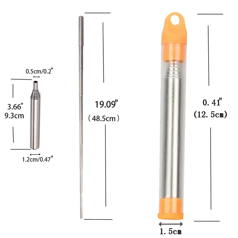 Outdoor Blow Fire Tube Mund Blasrohr Zusammenklappbare Teleskop Feuer Blasrohr Edelstahl Blasen Feuer Stick Camping Ausrüstung