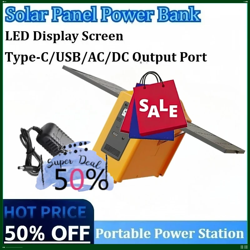 

New 110V/220V 100W 76.8Wh for Camping Portable Power Station Solar Generator Mobile Power Station with Solar Panel Power Bank