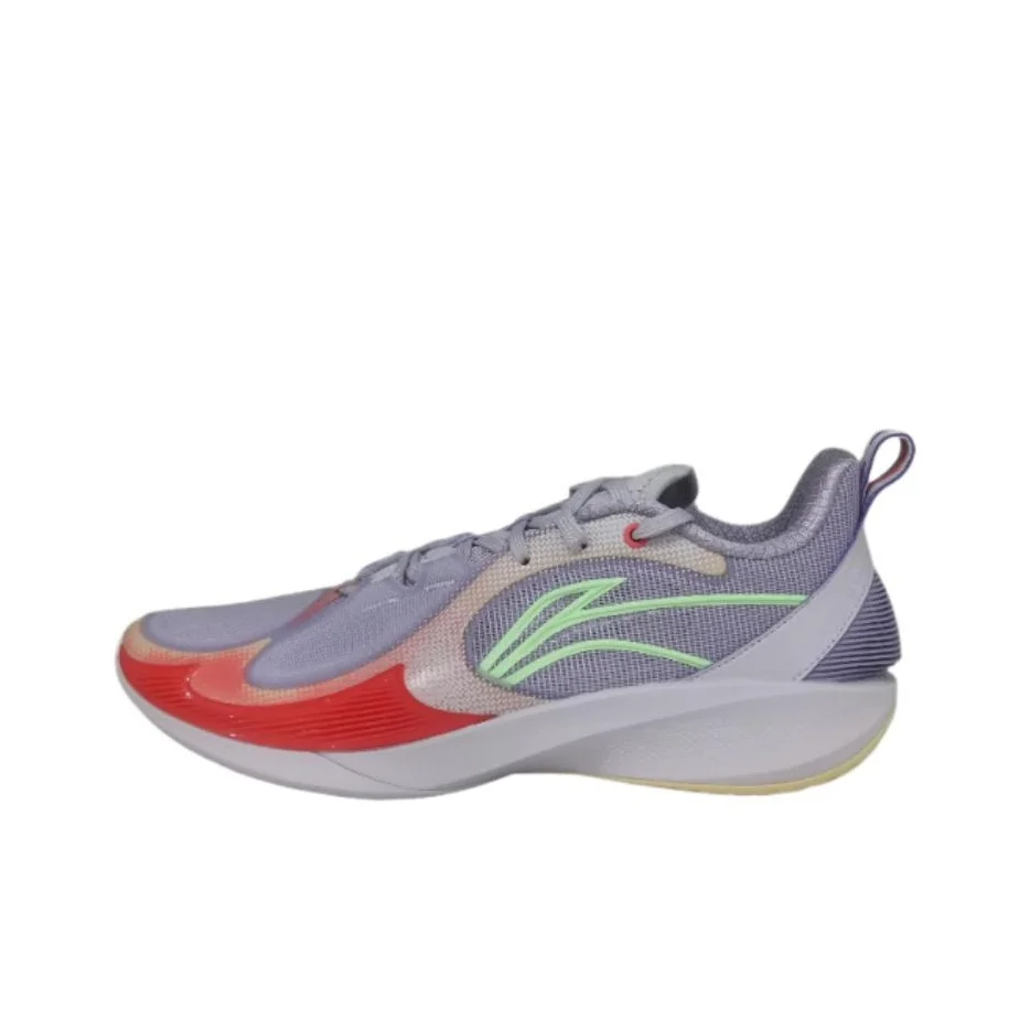 Li Ning Shining 2 V2 TPU Abrasion Resistant, Breathable, Lightweight Low top Basketball Shoes Men's Gray Purple ABPV003-8