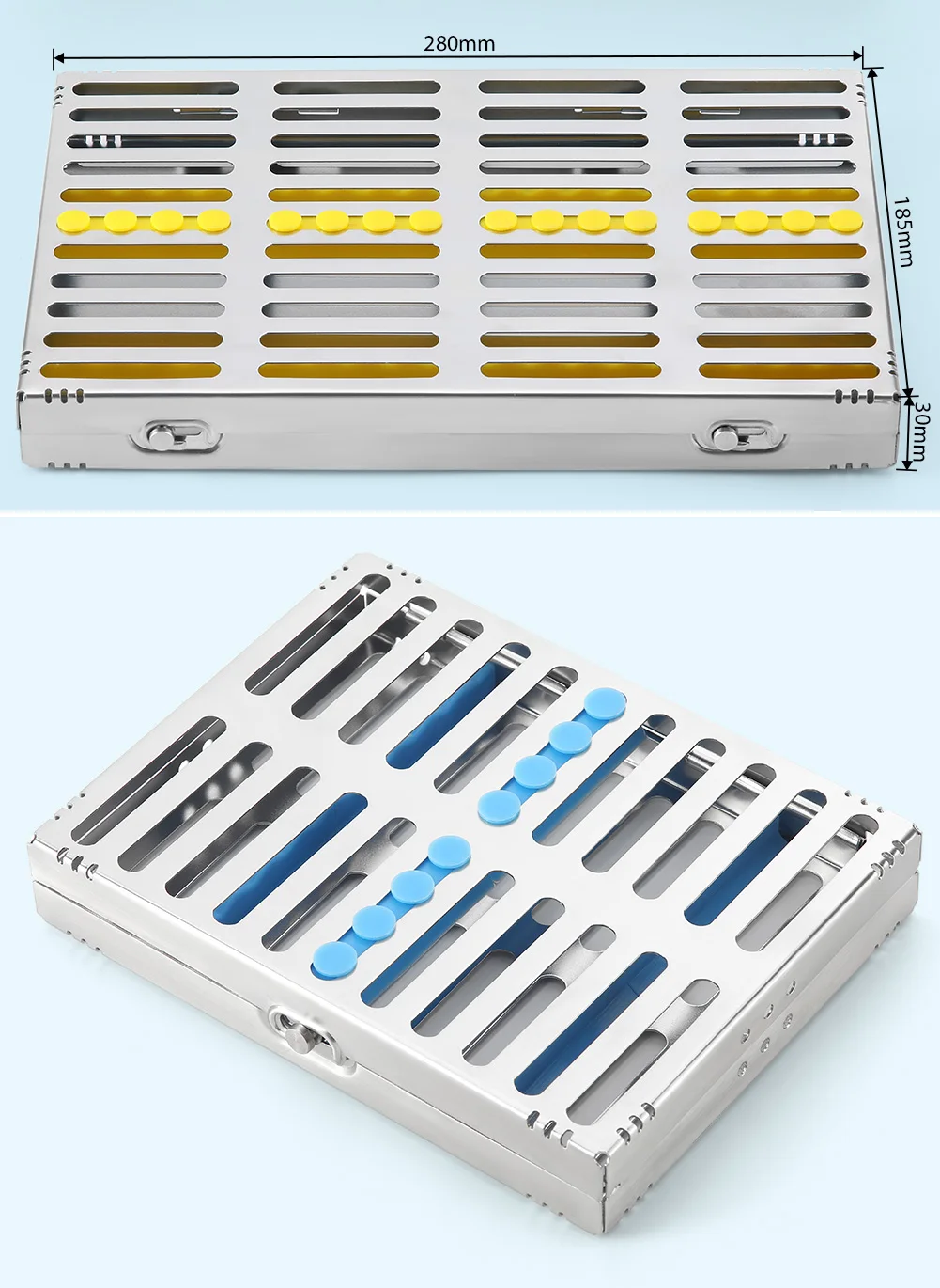 AZDENT Dental Sterilisation Rack Kassette 5/7/10/20 Gitter Datei Bohrer Desinfektion Tablett Chirurgische Sterilisation Box Abnehmbare – Detail 6