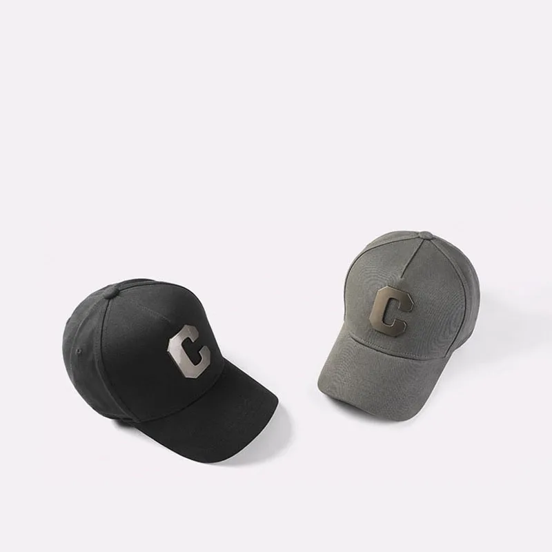 Spring Big Brand Baseball Cap Metal Word C Big Logo Better Version Simple Easy Match Street Fashion Tech Material Visor Cap