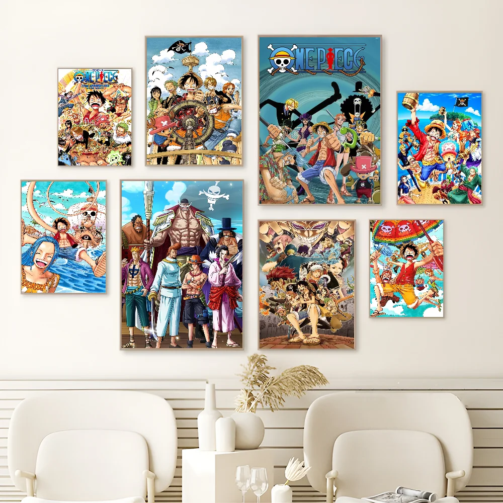 Japan Anime O-One-P-Pieces Anime Posters Sticky Fancy Wall Sticker for Living Room Bar Decoration Room Wall Decor