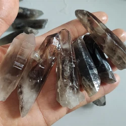 Natural Smoky Quartz Crystal Points Specimen Reiki Healing Stone Hexagonal Prisms Obelisk Wand Tower Energy Meditation Decora