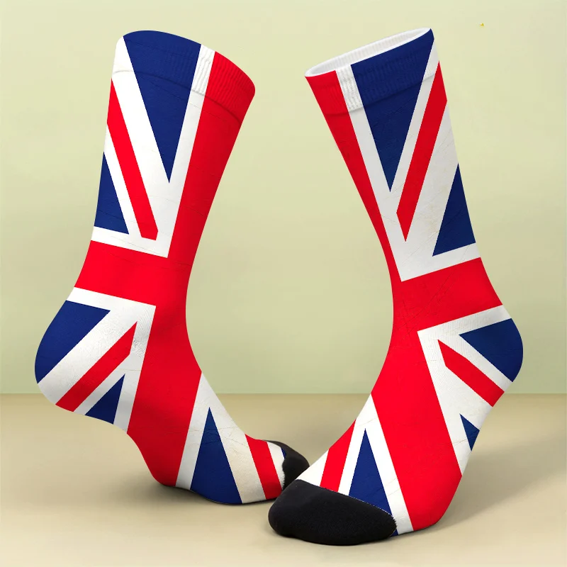 A Set of Socks Featuring The British Flag Union Jack Design for Those Who Love Their Country. These Socks Are Soft Comfy