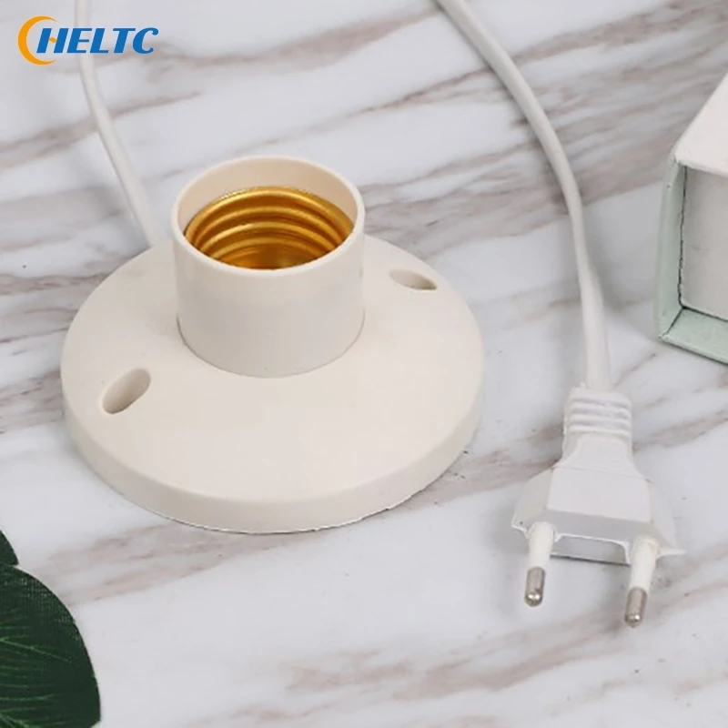 1PCS EU LED Stand Lamp Holder E27 Bulb Plug Dome Socket With Cable Base For Table Light Night Stands Lampholder Accessories