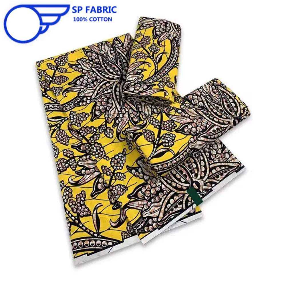 Imagem -05 - Verdadeiro Tecido de Cera Africano para Vestidos Impressões Ankara Real Nigeria Wax Pagne Macio para Costura 100 Algodão