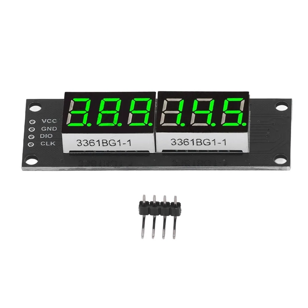 

0.36in 6 Bit 7 Segment LED Digital Display Tube TM1637 Green Light LED Clock Display Module with Pin Header 5V