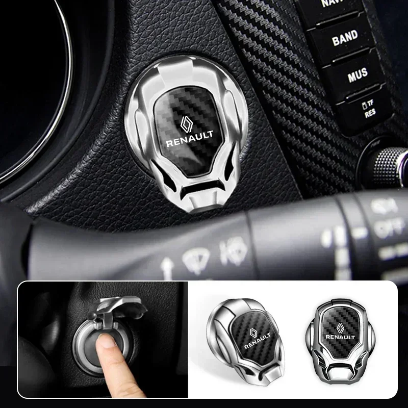 

Car One-Key Start Button Protection Cover Wear-resistant Flip-Top ﻿For Renault Megane 3 2 Clio 4 Duster Captur Logan Accessories