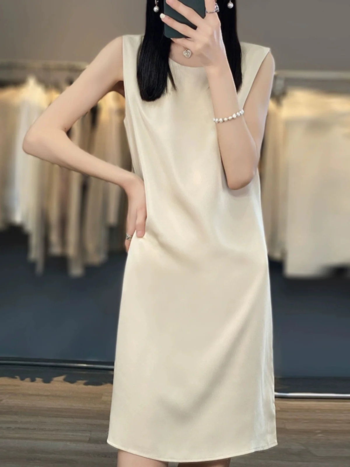 

Женская атласная юбка-трапеция средней длины с подвязками, в корейском стиле, для повседневной носки, Svel Vest Dr