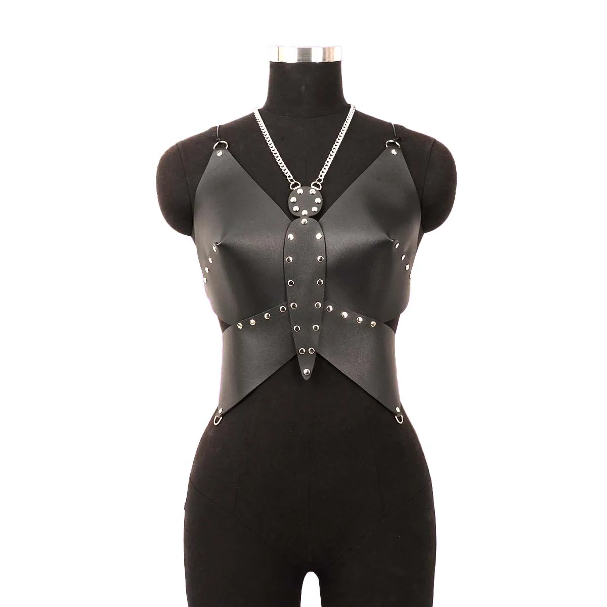 Women Fashion Corset Belt Leather Butterfly Top Leather Butterfly Crop Backless  Festival Wear Chest Harness Woman Rave Harness