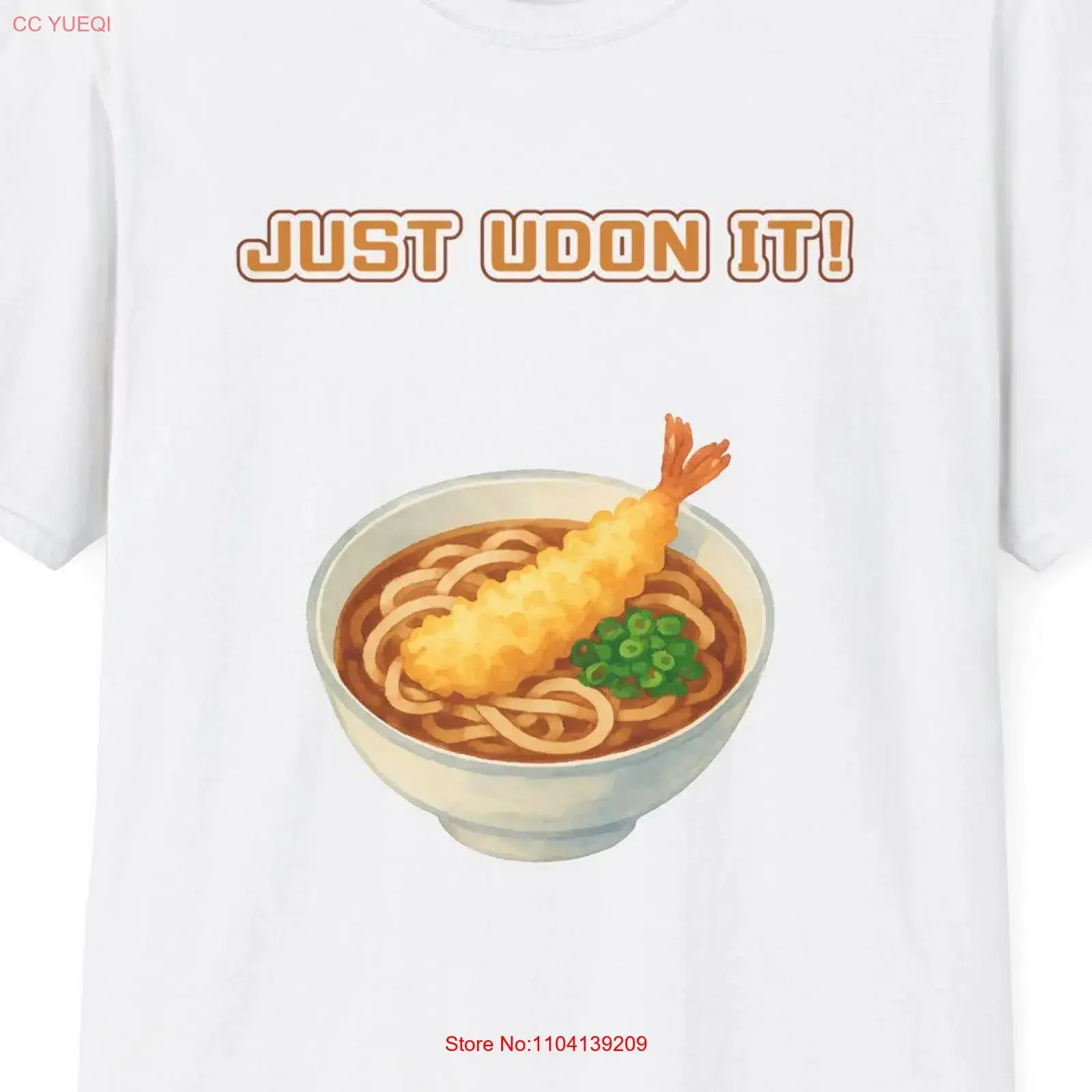 Camiseta divertida de Udon Noodle Softstyle con diseño de comida japonesa y ilustración de tempura, ropa de diseñador vintage lavada.