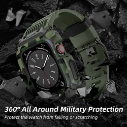 Camouflage Sport Case Band For Apple Watch 8 7 SE 6 45mm 44mm 42mm Waterproof Drop-Resistant Strap Mod Kit correa apple watch