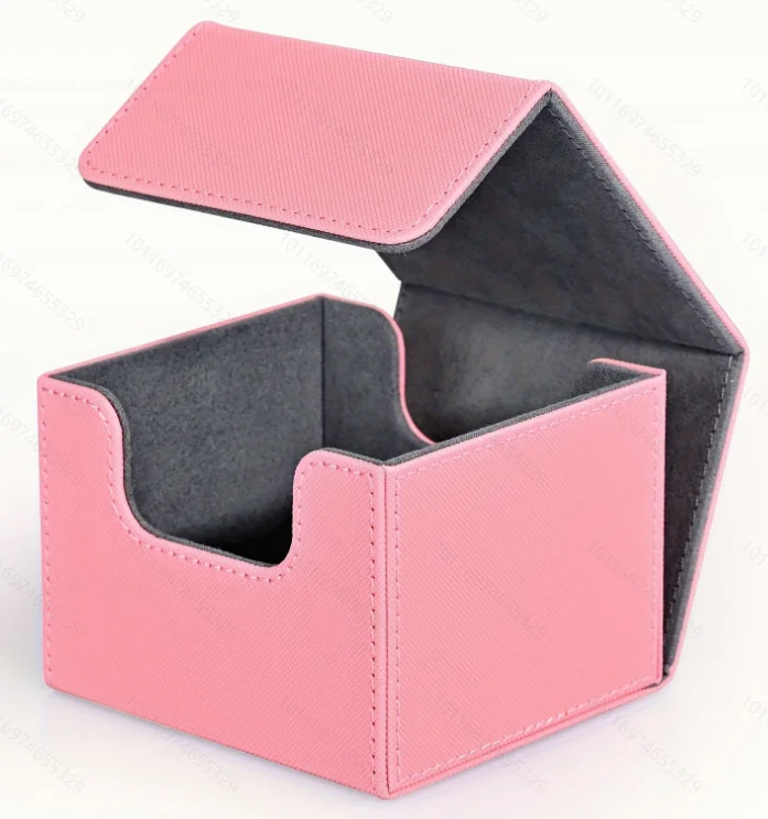 Card Deck Box, kaartopbergdoos past op 100 kaarten met enkele mouwen, PU-leer sterke magneet Card Deck Case voor TCG-kaarten