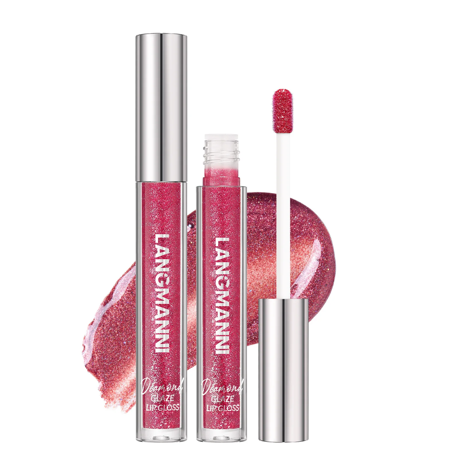 LANGMANNI 10 個真珠光沢のある粒子バーストフラッシュリップグロス持続色防水汗ノンスティックカップセット