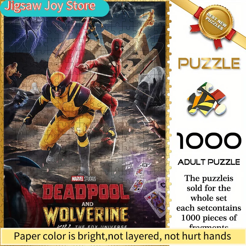 

Бесшовные пазлы на тему Marvel: Дэдпул и Росомаха W1.6-87, изображающие многогеройную битву с яркой энергией, прочные, долговечные.