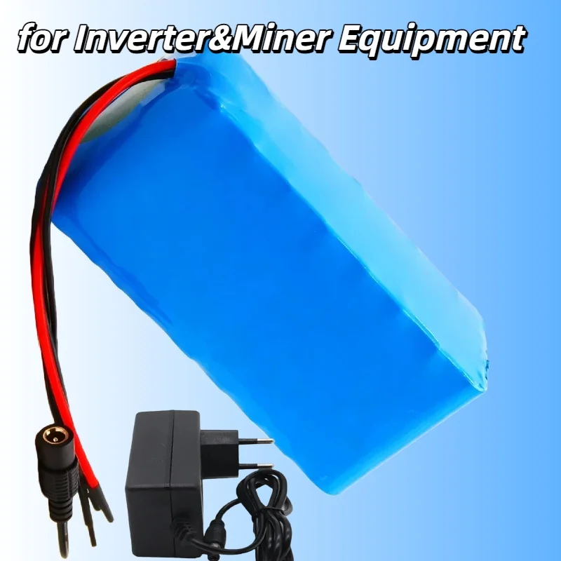 12V 20000mAh Lithium Battery with 12.6V Charger Built-in Protection Board Reliable Spare Accessory for Inverter& Miner Equipment