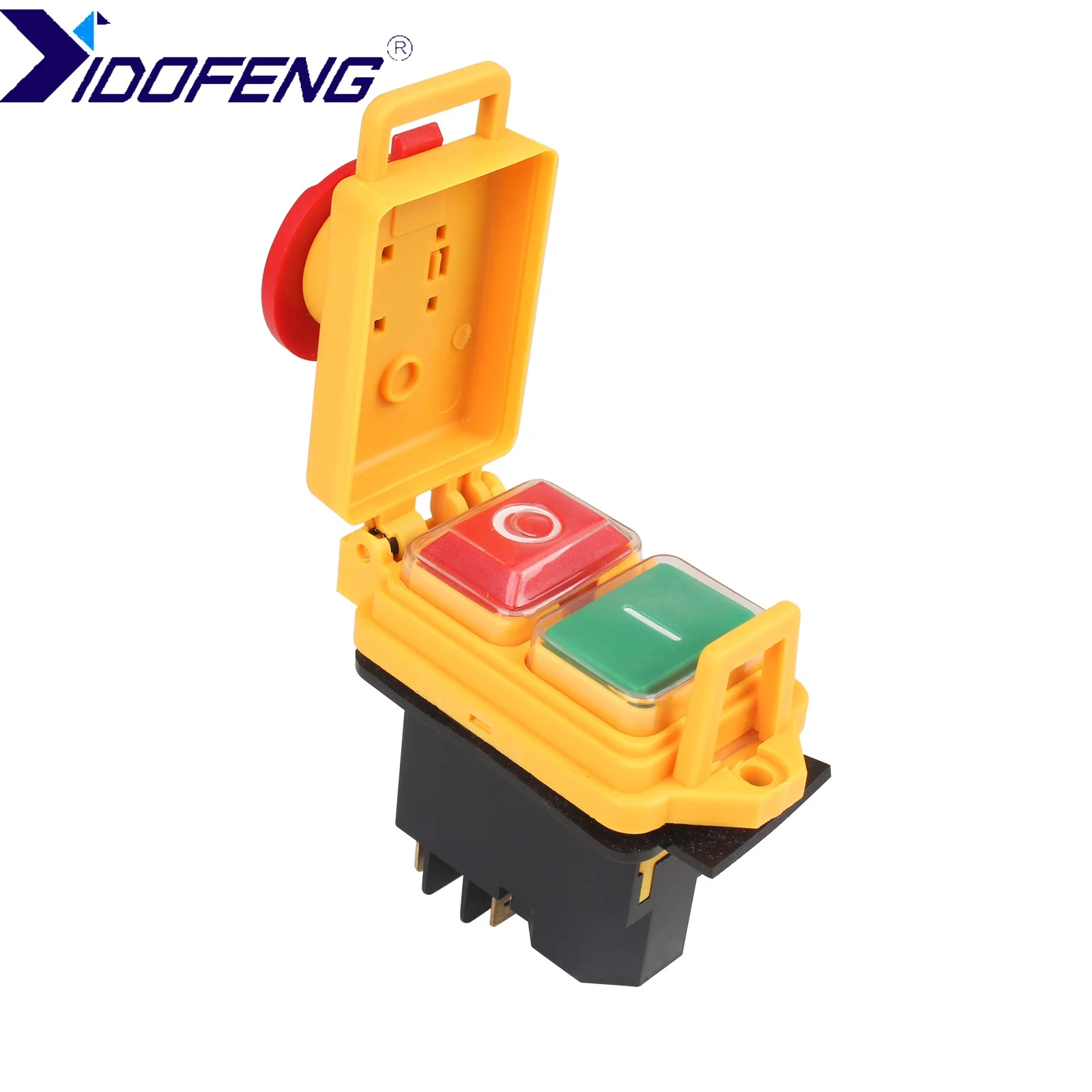 1pc YIDOFENG Emergency Stop Switch Mini Lathe Accessories KJD17B/1-2 4-Pin ON-OFF Instant Reset Button