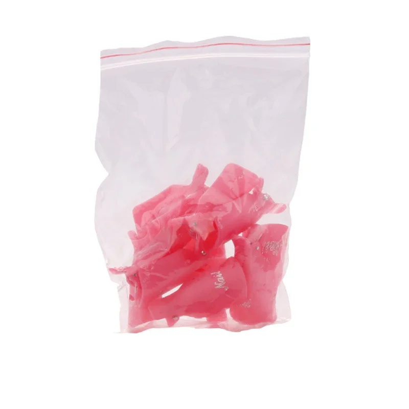 10 pièces/sac coloré acrylique Nail Art tremper capuchon Clips ongles nettoyage manucure UV Gel vernis tremper envelopper outils pour doigt