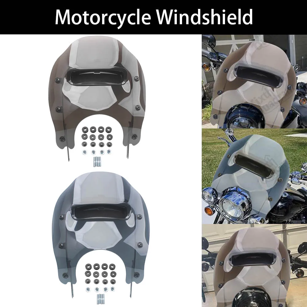 

Motorcycle Windshield/Windscreens/Wind Deflectors Kit Accessory Somked Brown Plastic Fit For Harley Road King FLHR/I 1994-2022