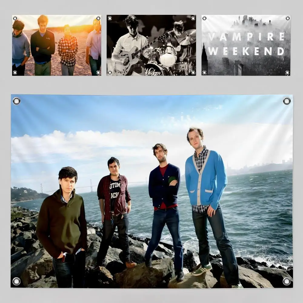 Vampire Weekend Indie Rock Band Flags Home Yard & Garden Decor Banner - Indoor Outdoor Wall Hanging Flag