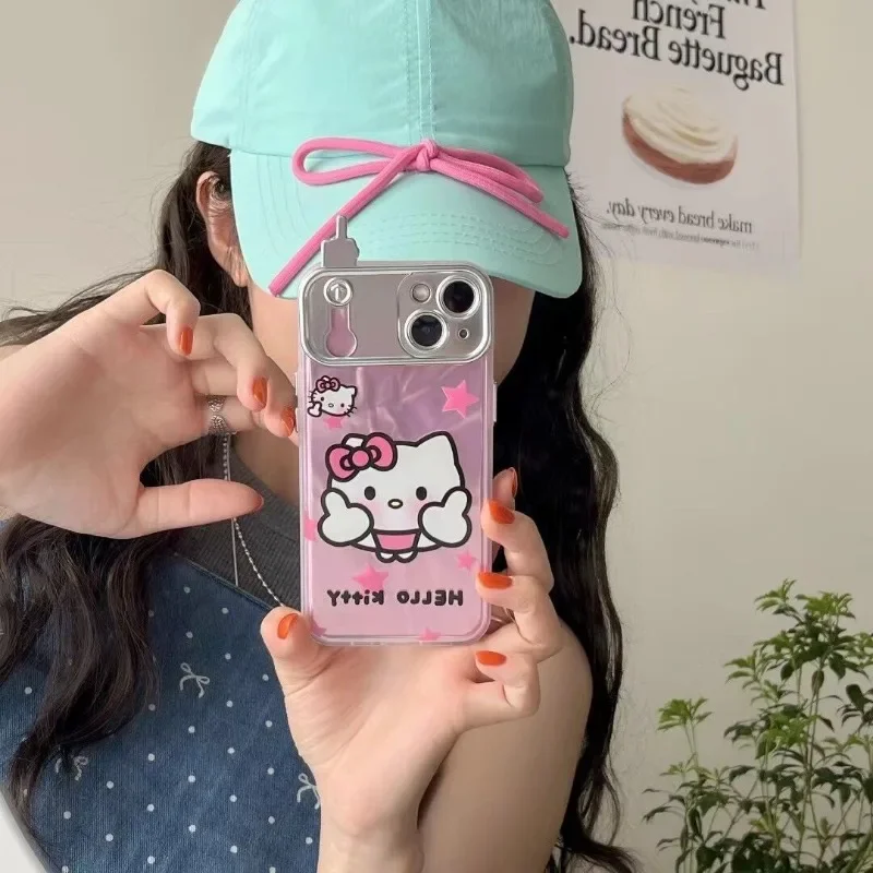 Sanrio Cartoon Funny Star Hello Kitty Phone Case Kawaii All-Inclusive Soft Protection Case for iPhone 11 12 13 14 15 Pro Max