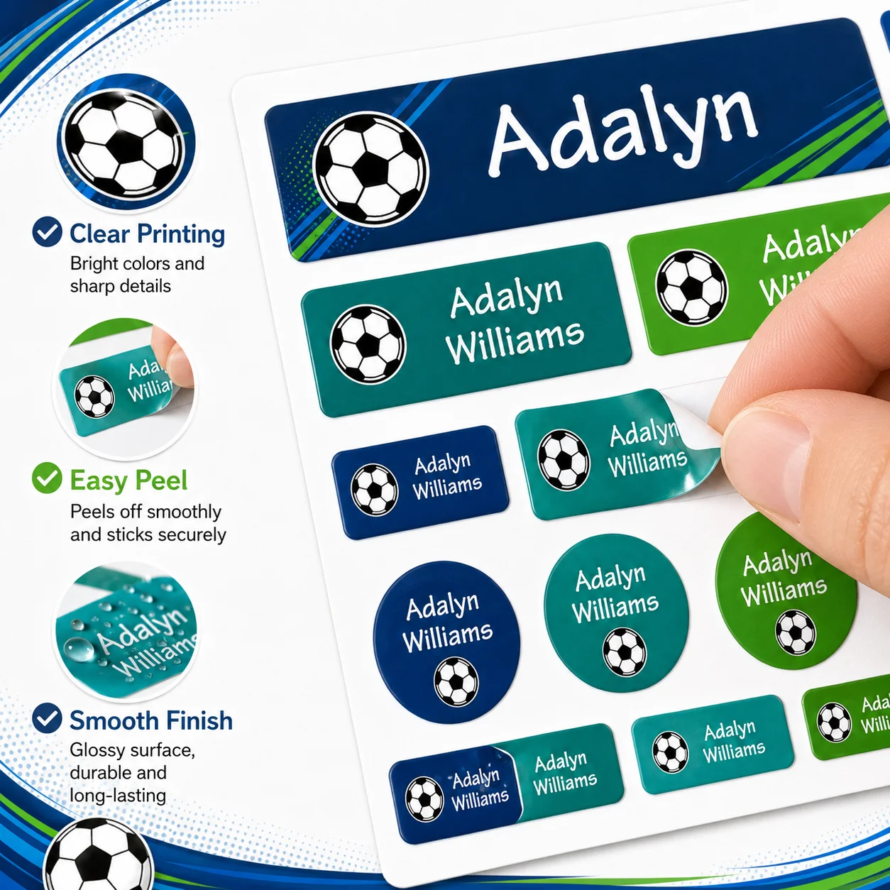 Custom Soccer Name Labels Pers - Fitness Journal Planner ulasan dan harga