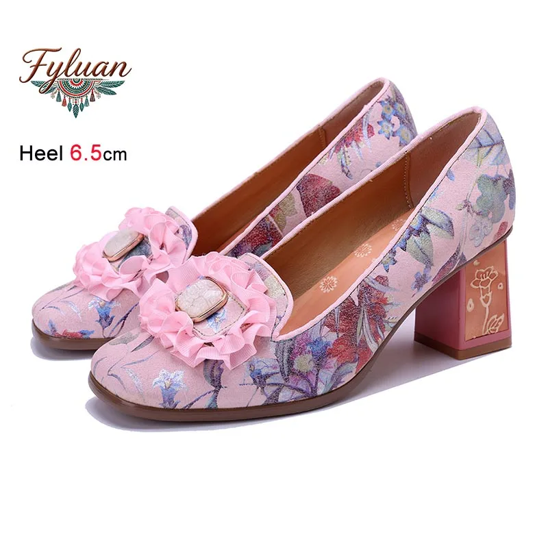 

2026 Pastoral Style Pink Single Shoes Women Fashion Coarse Heel Square Head Shallow Mouth Spring Summer Vintage New Lady Pumps