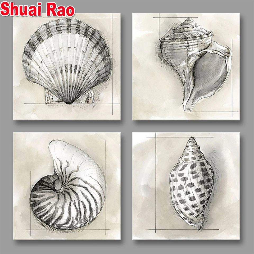 Shell Conch Sea Animals diamond painting novelties 2022 Modern European Style diamond embroidery Full Diamond Mosaic Decor Home