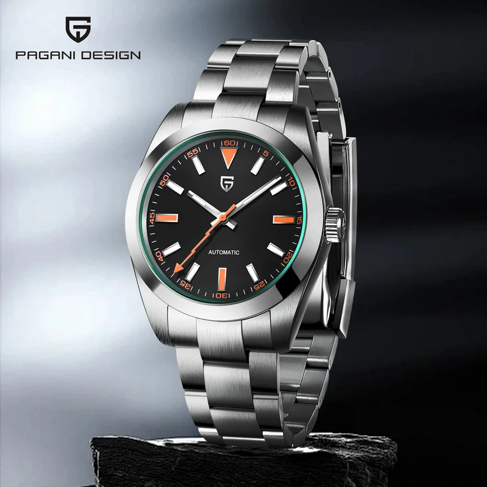 PAGANI DESIGN ساعات رجالية فاخرة ساعات آلية أوتوماتيكية زجاج الياقوت مضيئة مقاوم للماء ساعات رجالية من الفولاذ المقاوم للصدأ