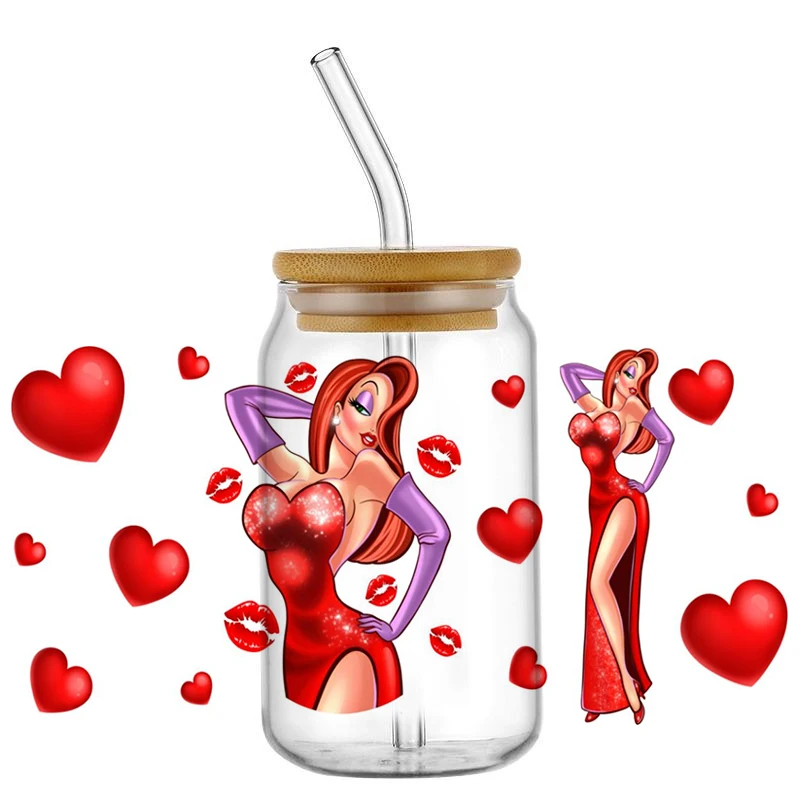 

Мультяшный сексуальный кролик для девочек, 3D наклейка, УФ-чашка DTF, обертывания для 16 унций, водонепроницаемая УФ-наклейка для передачи данных DTF, очки, кружка, телефон, обертка «сделай сам»