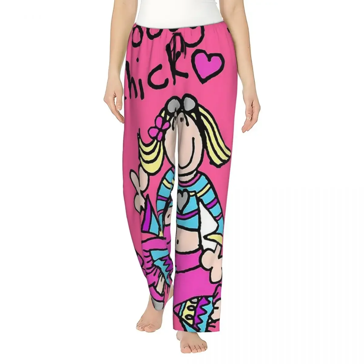 

Женские пижамные брюки в стиле Y2K/2000-х годов с карманами, винтажные, для дома и сна, с принтом Groovy Chick Girls