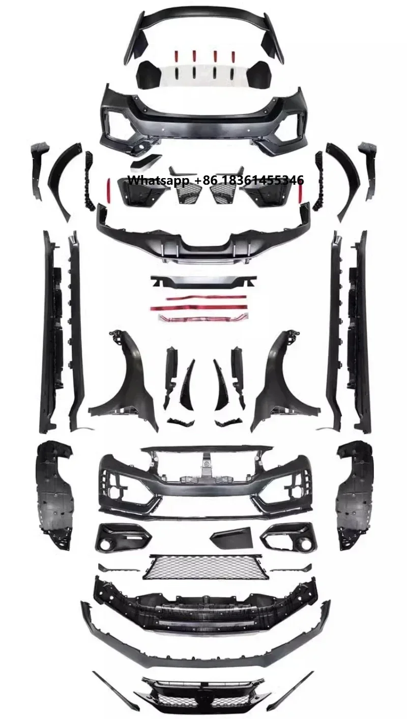 

For 10th typer convert side skirt tail wing fender Auto Accessories Body Kit Front Rear umper Grill Mask assembly