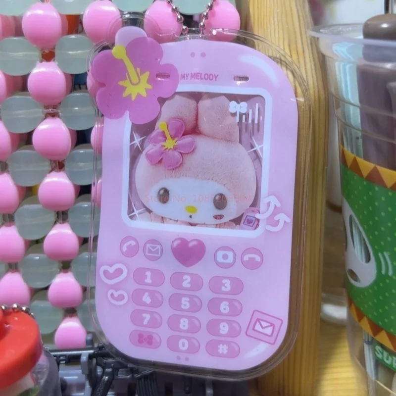 Novo genuíno estilo do telefone móvel pingente acessórios acrílico pingente torcido ovo dos desenhos animados melodia kuromi hellokitty cápsula brinquedos
