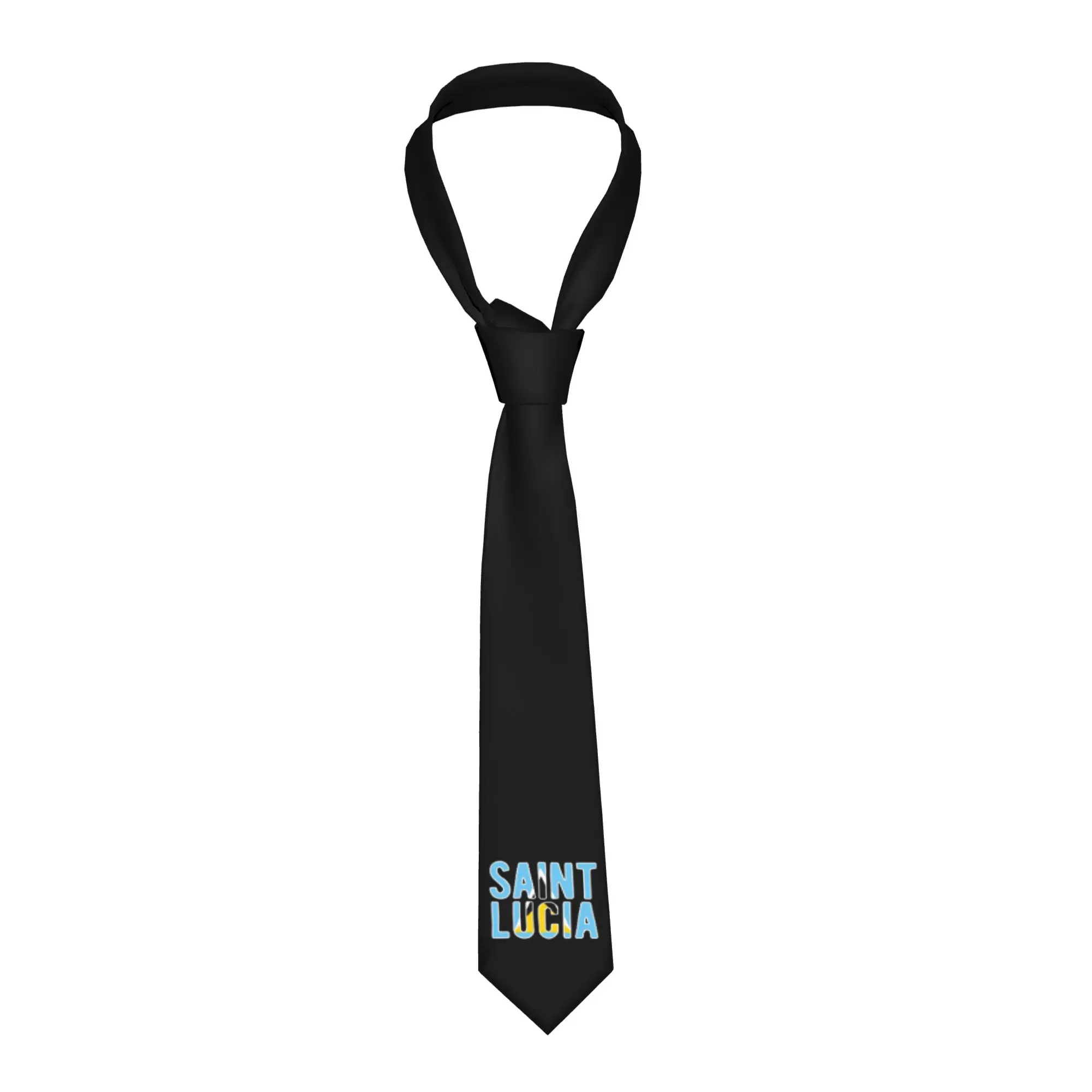 

Saint Lucia Flag Necktie Men Women Slim 8 cm Wide Neck Ties for Mens Shirt Accessories Gravatas Wedding Accessories Party