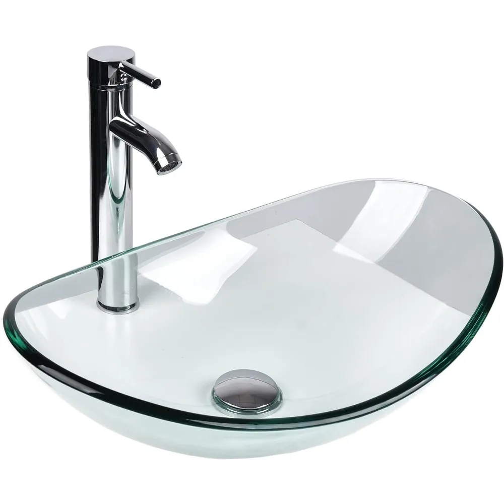 زاوية عائمة مقاس 28 بوصة لمساحات الحمام الصغيرة، تصميم مثبت على الحائط وردي مع رف مفتوح، حوض زجاجي شفاف