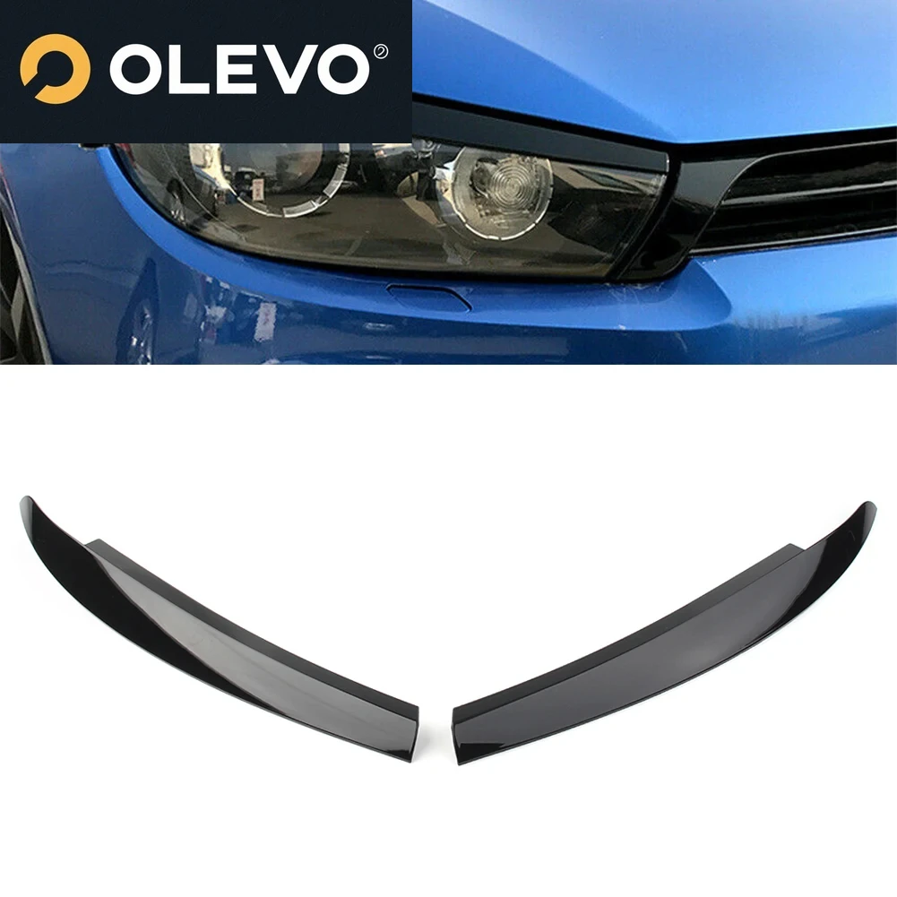جديد سيارة العلوي الحواجب الجفن غطاء الكسوة ل Volkswagen VW شيروكو 2009-2017 الجبهة ضوء ملصق الكسوة طقم الجسم اكسسوارات السيارات #6