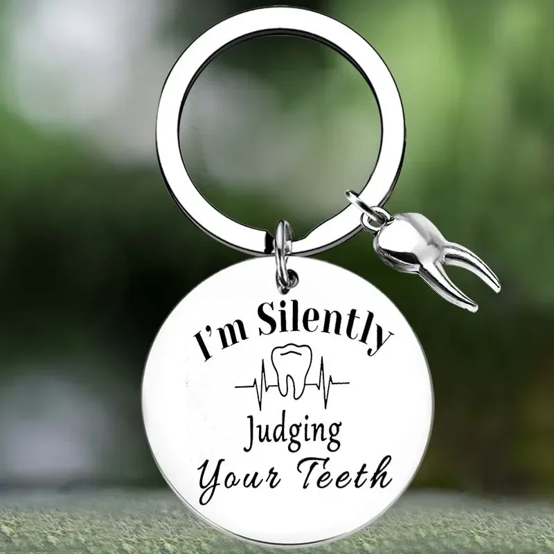 Cute Dentist Gift Dental Keychain Dental Assistant Gift Dental Hygienist Gift Key Chain Pendant Jewelry Dentist Thank You Gifts