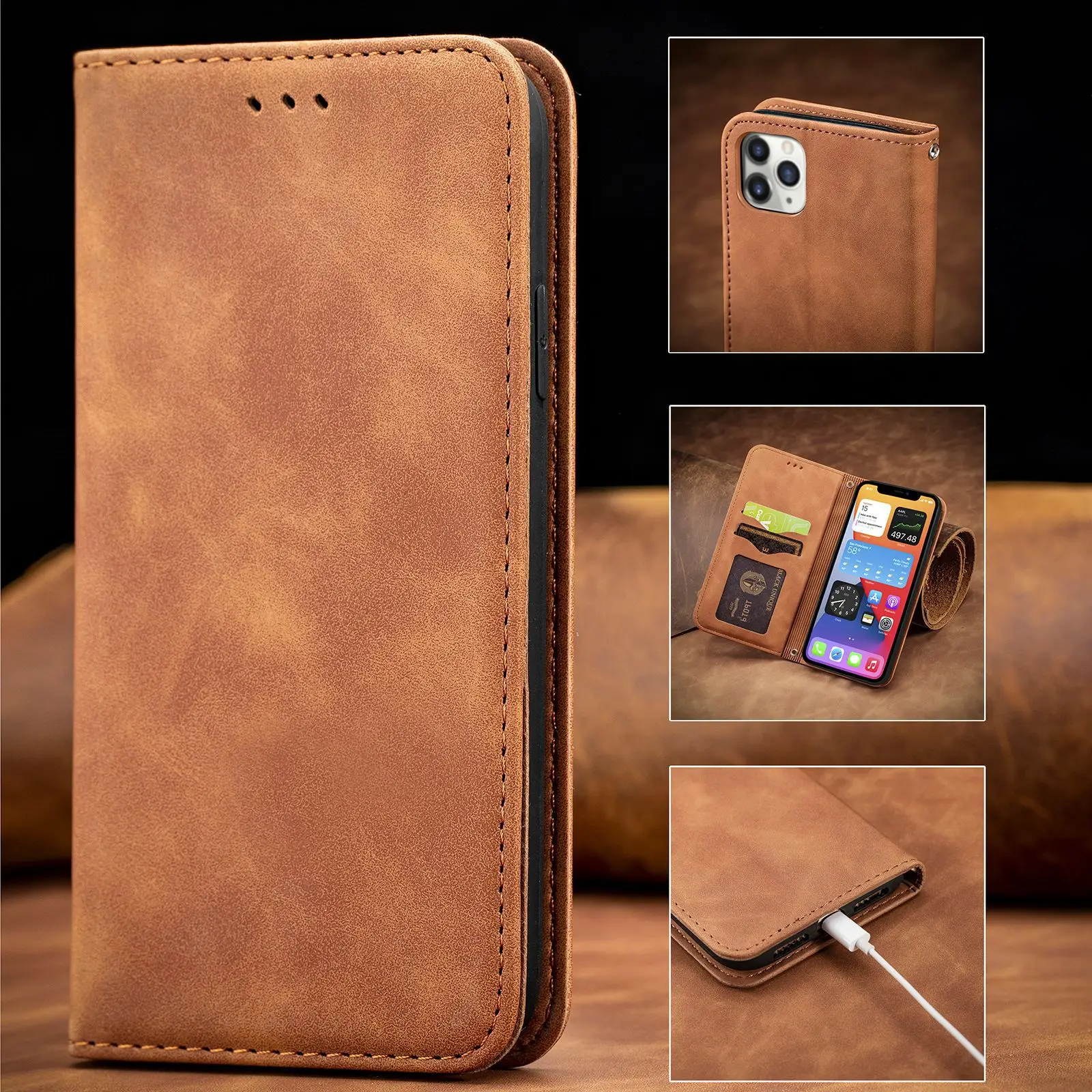 360° Protection Retro Leather Flip Case for Samsung Galaxy A71 A51 A31 A21S A50 A30 Magnetic Closed Anti Drop Wallet Book Cover