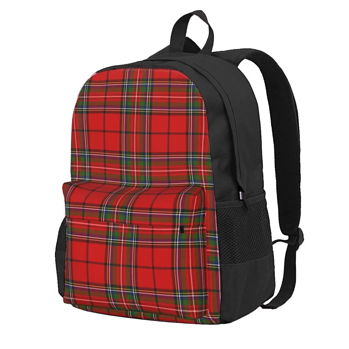 

Red Plaid Royal Stewart Of Galloway Tartan Student Backpack School Bag Daypack for Boys Girls Fashion Bookbag Shoulder Bags