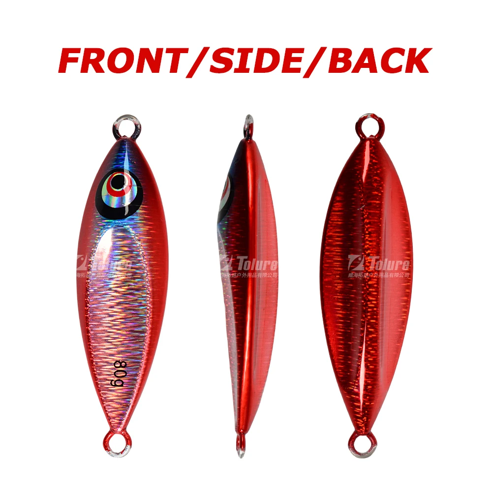 TOLU New 80g 100g Hard Bait Slow Sinking Jigging Metal Fishing Lure Jig Flat Glow Artificial Bait Long Casting Tackle